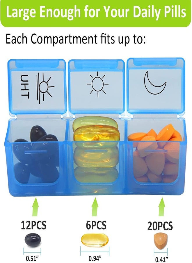 Topinon Pill Medicine Organizer Reminder Storage Box - 7 Days/1 Weeks, 3 Times a Day Large Compartment Pill Case, Moisture-Proof Weekly Pill Box for Vitamins, Medicine, and Pills - Portable Travel-Friendly Design - Image 3